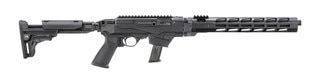 Ruger PC carbine with pistol grip and adjustable, folding stock.